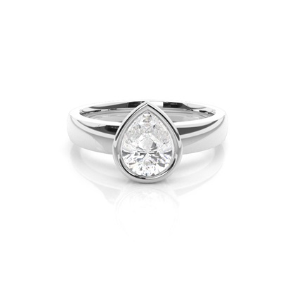 Pear Solitaire Diamond Rings