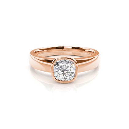 Cushion Rose Gold Classic Solitaire Engagement Rings