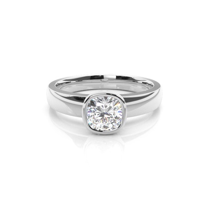 Cushion Solitaire Diamond Rings