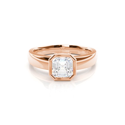 Asscher solitaire engagement rings