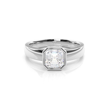Asscher Solitaire Diamond Rings