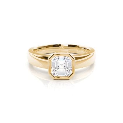 Asscher solitaire engagement rings