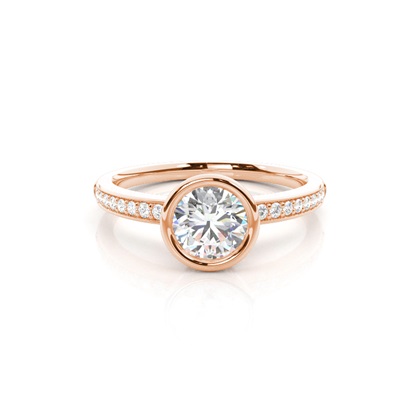 Rose Gold Side Stone Diamond Engagement Rings