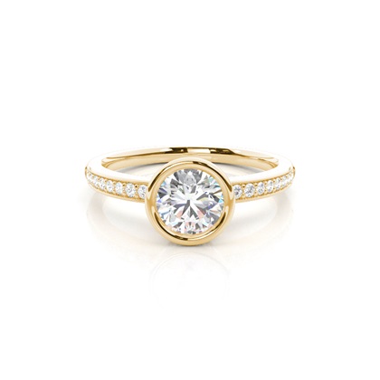 Yellow Gold Side Stone Diamond Engagement Rings
