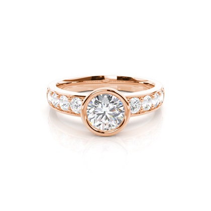 Rose Gold Side Stone Diamond Engagement Rings