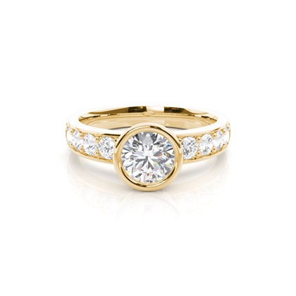Yellow Gold Side Stone Diamond Engagement Rings