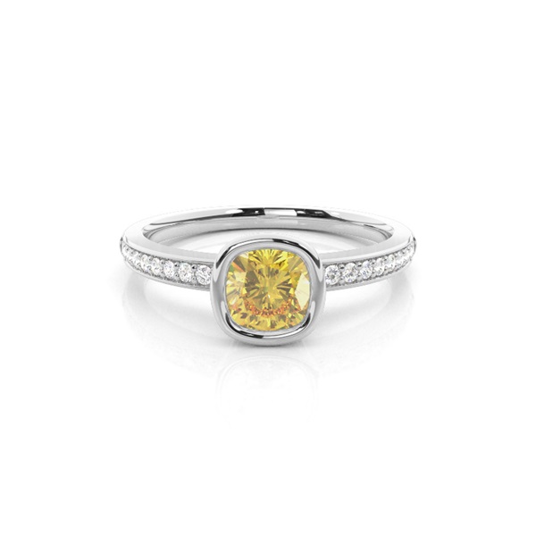 Gelber Diamant Verlobungsring mit Seitensteinen