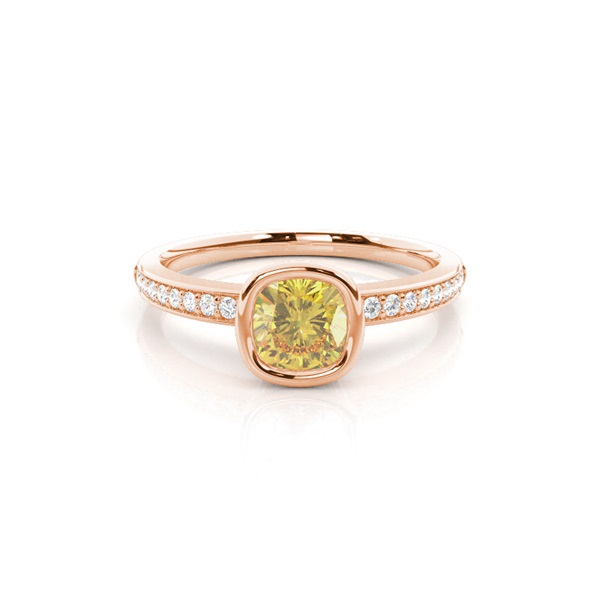 Gelber Diamant Verlobungsring mit Seitensteinen