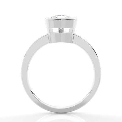 Pear Side Stone Diamond Engagement Rings