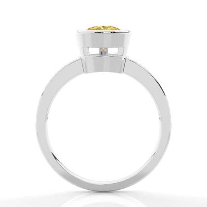 Bezel Side Stone Yellow Diamond Engagement Ring