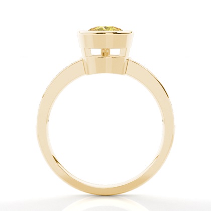 Bezel Side Stone Yellow Diamond Engagement Ring