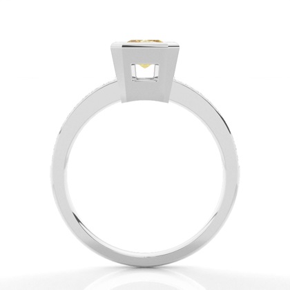 Bezel Side Stone Yellow Diamond Engagement Ring