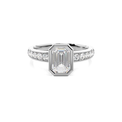 Emerald Side Stone Diamond Rings