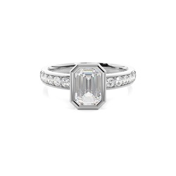 Full Bezel Setting Medium Side Stone Engagement Ring