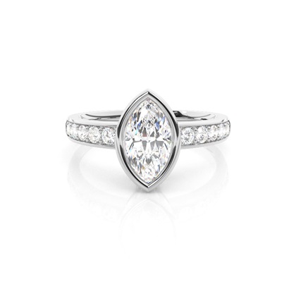 Marquise Side Stone Diamond Engagement Rings