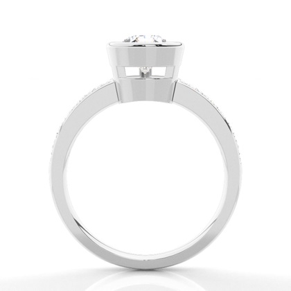 Pear Side Stone Diamond Engagement Rings