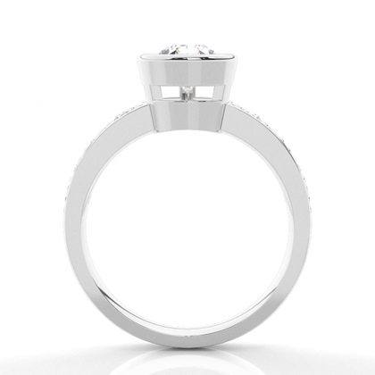 Pear Side Stone Diamond Engagement Rings