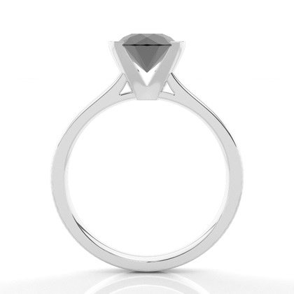 Semi Bezel Setting Medium Engagement Black Diamond Ring