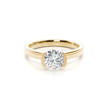 Yellow Gold Solitaire Diamond Rings 