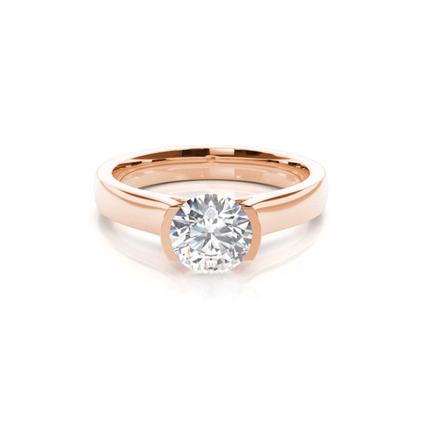 Semi Bezel Setting Large Engagement Ring