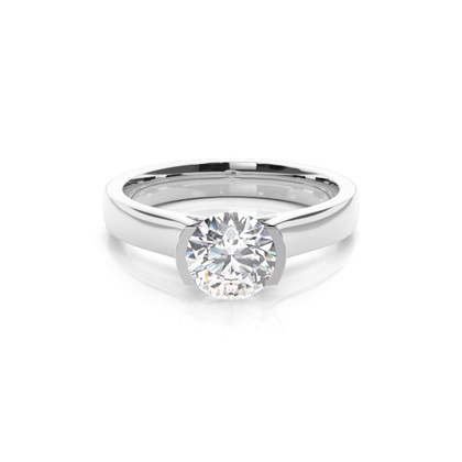                                         Semi Bezel Setting Large Engagement Ring