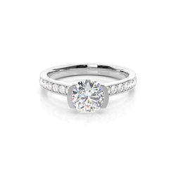 Semi Bezel Setting Medium Side Stone Engagement Ring