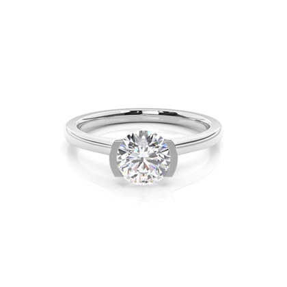 Semi Bezel Setting Thin Engagement Ring