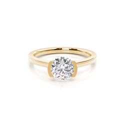 Semi Bezel Setting Thin Engagement Ring