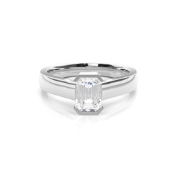 Semi Bezel Setting Large Engagement Ring