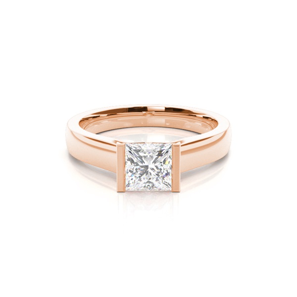 Semi Bezel Setting Large Engagement Ring