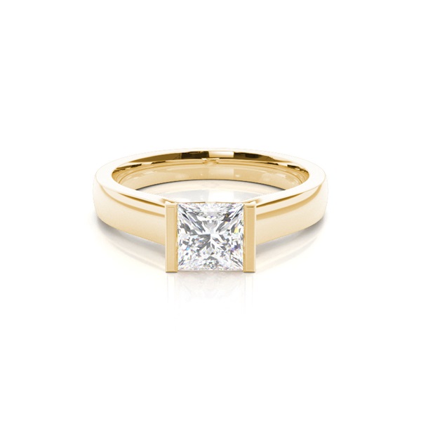 Semi Bezel Setting Large Engagement Ring