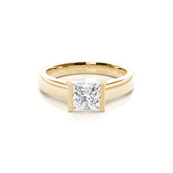 Semi Bezel Setting Large Engagement Ring