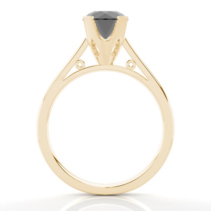Yellow Gold Black Diamond Engagement Rings