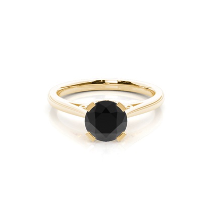 Yellow Gold Black Diamond Engagement Rings