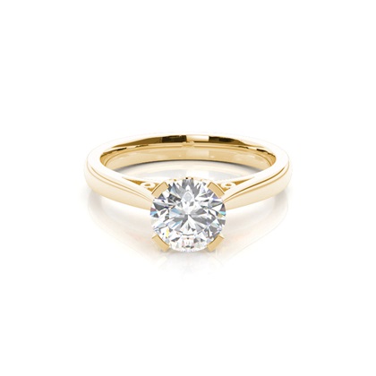 Yellow Gold Solitaire Diamond Rings