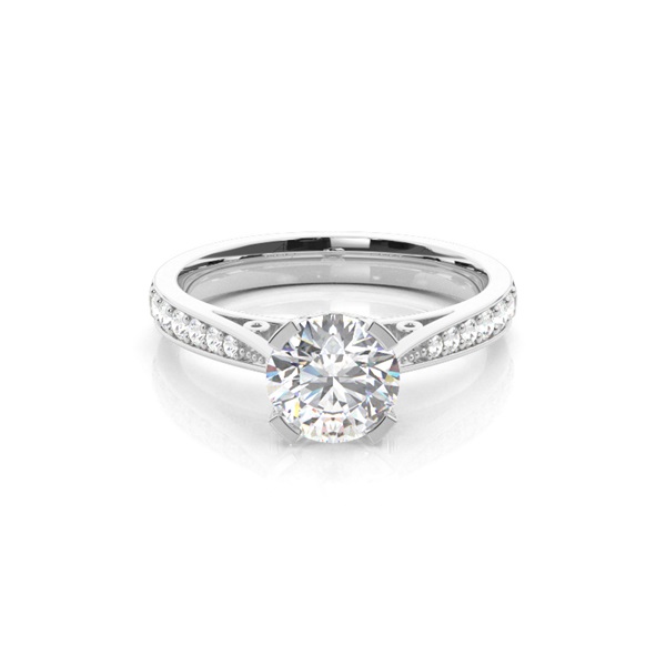 4 Prong Setting Medium Side Stone Engagement Ring