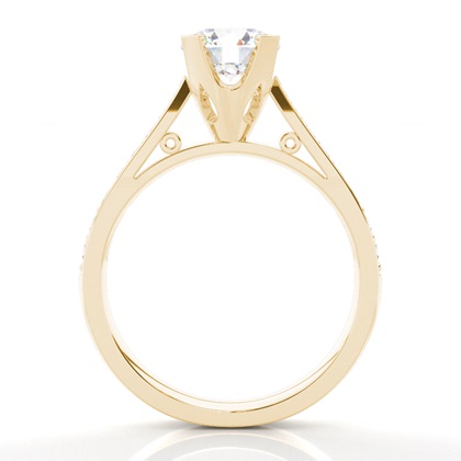 Yellow Gold Side Stone Diamond Engagement Rings