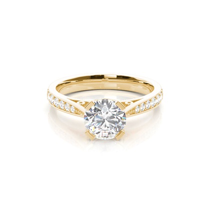 Yellow Gold Side Stone Diamond Engagement Rings