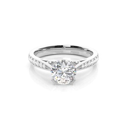 4 Prong Setting Medium Side Stone Engagement Ring