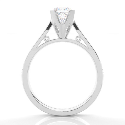 Cushion Side Stone Diamond Engagement Rings