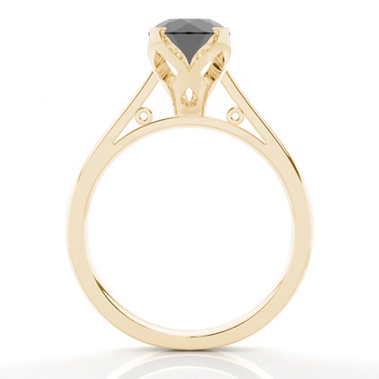 Yellow Gold Black Diamond Engagement Rings