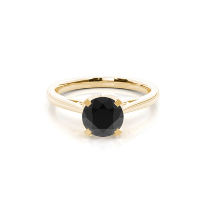 Yellow Gold Black Diamond Engagement Rings