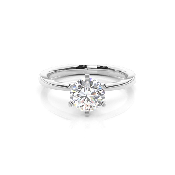 6 Prong Setting Thin Engagement Ring