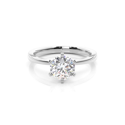 6 Prong Setting Thin Engagement Ring