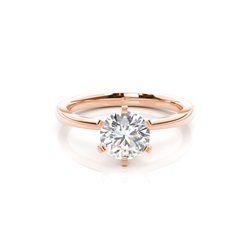 6 Prong Setting Thin Engagement Ring
