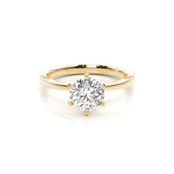6 Prong Setting Thin Engagement Ring