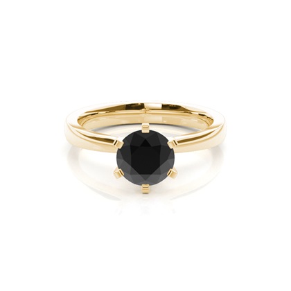 Yellow Gold Black Diamond Engagement Rings