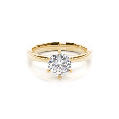 Yellow Gold Solitaire Diamond Rings 