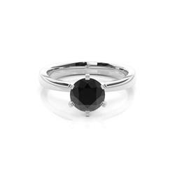 Schwarzer Diamant Verlobungsring medium in einer 6er-Krappenfassung