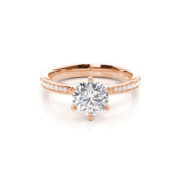 6 Prong Setting Medium Side Stone Engagement Ring